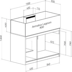 AQUA MEDIC Armatus Lagoon 400 Kit Aquarium Marin 150 Cm 355 L Avec Meuble Et Système à Décantation -Aquarium Équipement aqua medic armatus lagoon 400 kit aquarium marin 150 cm 355 l avec meuble et systeme a decantation 3 min