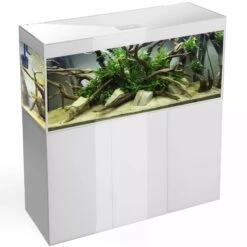 AQUAEL Glossy 150 LED 2.0 Blanc Laqué Aquarium 150 Cm, Volume 405 L Et éclairage Leds