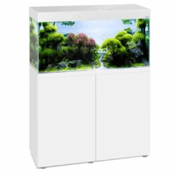 AQUAEL Opti Set 200 Blanc Aquarium 101 Cm Et 200 L De Volume Avec Verre Optique Et éclairage Leds
