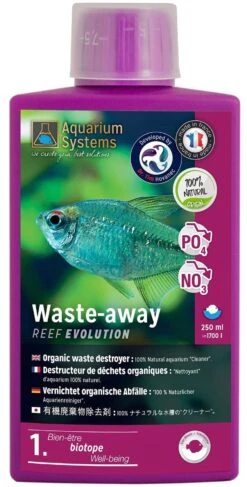 AQUARIUM SYSTEMS Waste-Away Eau Douce 250 Ml Nettoyant 100% Naturel à Base De Bactéries Pour Aquarium