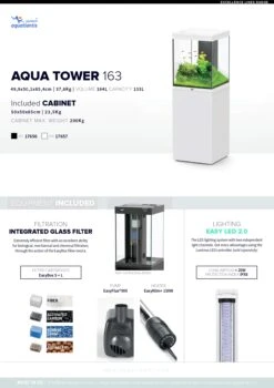 AQUATLANTIS Aqua Tower 163 LED Noir Aquarium équipé 164 L Avec Meuble Une Porte - Dimension : 49,9 X 50,1 X 65,4 Cm 11 AQUATLANTIS Aqua Tower 163 LED Noir Aquarium équipé 164 L Avec Meuble Une Porte - Dimension : 49,9 X 50,1 X 65,4 Cm -Aquarium Équipement aquatlantis aqua tower 163 informations techniques page 0001 1