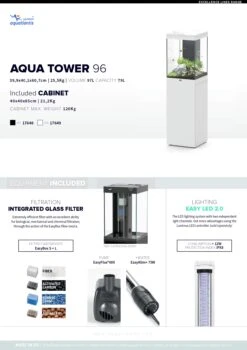 AQUATLANTIS Aqua Tower 96 LED Noir Aquarium équipé 97 L Avec Meuble Une Porte - Dimension : 39,9 X 40,1 X 60,7 Cm -Aquarium Équipement aquatlantis aqua tower 96 led aquarium equipe 97 l avec meuble une porte dimension 39 9 x 40 1 x 60 7 cm page 0001 1
