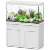 AQUATLANTIS Combinaison Sublime Pro LED 2.0 120 X 50 X 70 Cm Blanc Haute Brillance Aquarium 400 L Avec Meuble