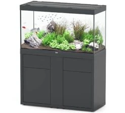 Aquarium Équipement 32 AQUATLANTIS Combinaison Sublime Pro LED 2.0 120 X 50 X 70 Cm Gris Anthracite Brillant Aquarium 400 L Avec Meuble