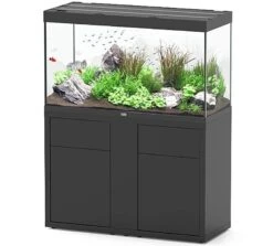 AQUATLANTIS Combinaison Sublime Pro LED 2.0 120 X 50 X 70 Cm Noir Haute Brillance Aquarium 400 L Avec Meuble