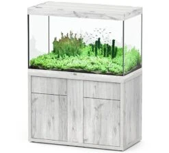 AQUATLANTIS Combinaison Sublime Pro LED 2.0 120 X 60 X 75 Cm Chêne Blanc Aquarium 517 L Avec Meuble