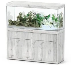 AQUATLANTIS Combinaison Sublime Pro LED 2.0 150 X 50 X 70 Cm Chêne Blanc Aquarium 501 L Avec Meuble