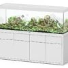 AQUATLANTIS Combinaison Sublime Pro LED 2.0 200 X 60 X 75 Cm Blanc Haute Brillance Aquarium 816 L Avec Meuble
