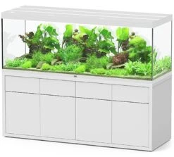 Aquarium Équipement 34 AQUATLANTIS Combinaison Sublime Pro LED 2.0 200 X 70 X 75 Cm Blanc Haute Brillance Aquarium 1016 L Avec Meuble