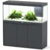 AQUATLANTIS Combinaison Volga 240 Anthracite Mate Aquarium équipé 295 L Avec Meuble Inclus