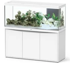 Nouvelles versions 11 AQUATLANTIS Combinaison Volga 450 Blanc Aquarium équipé 580 L Avec Meuble Inclus