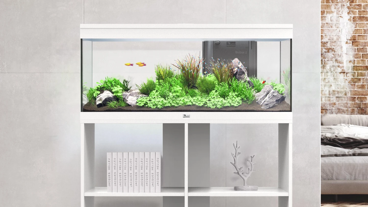 AQUATLANTIS Prestige 120 LED Blanc Aquarium équipé 217 L - Dimensions : 120 X 40 X 45 Cm 2 AQUATLANTIS Prestige 120 LED Blanc Aquarium équipé 217 L - Dimensions : 120 X 40 X 45 Cm – Image 2