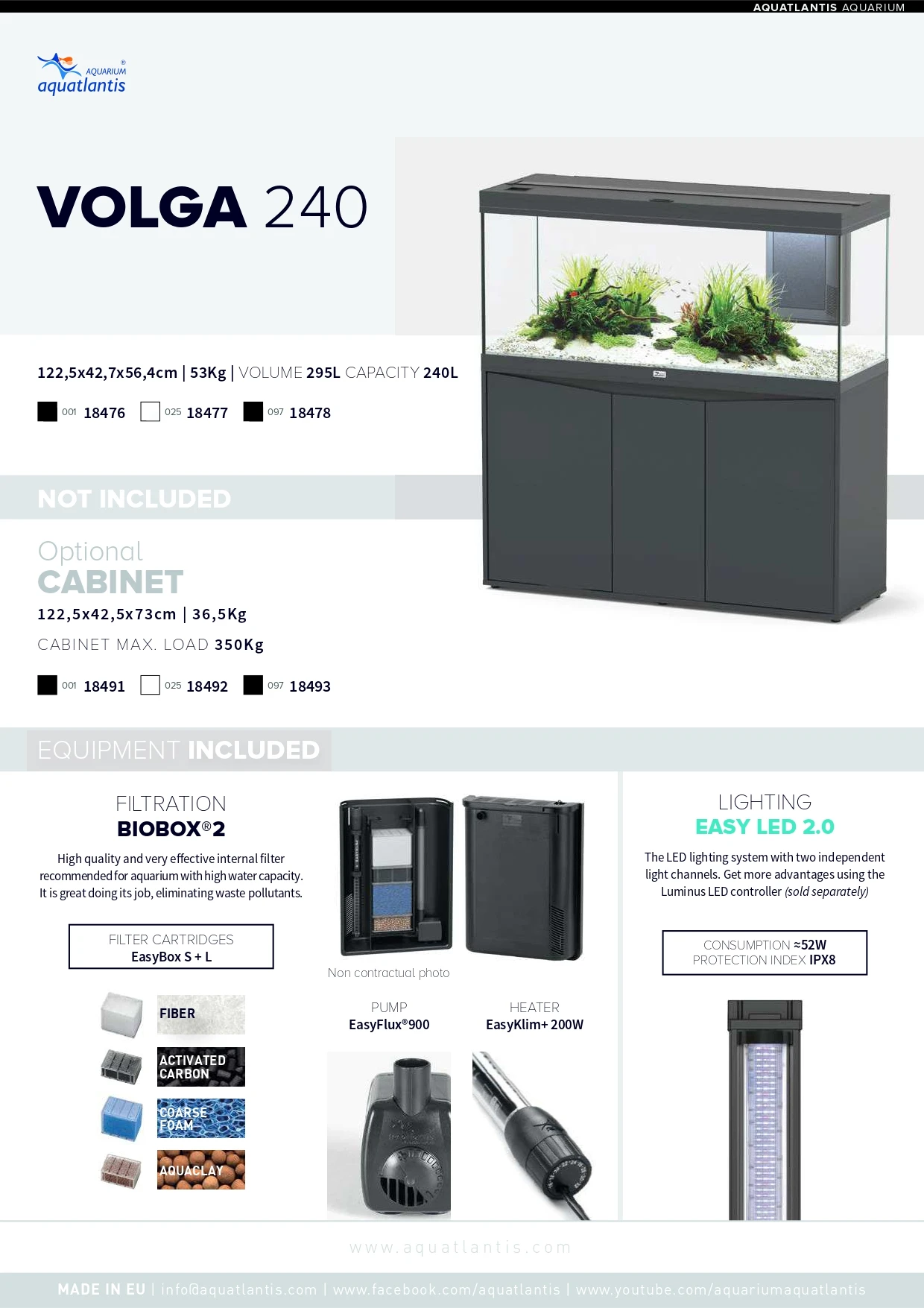 AQUATLANTIS Combinaison Volga 240 Noir Aquarium équipé 295 L Avec Meuble Inclus 7 AQUATLANTIS Combinaison Volga 240 Noir Aquarium équipé 295 L Avec Meuble Inclus – Image 7