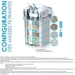 AQUAVIE AquaBox 200 Filtre Externe 700 L/h Pour Aquarium De 100 à 200 L -Aquarium Équipement aquavie aqua box masses 120 200 1