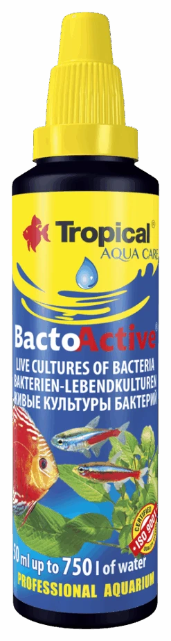TROPICAL Bacto-Active 250 Ml Bactéries Dénitrifiantes Pour Le Démarrage Des Aquariums D'eau Douce Et D'eau De Mer