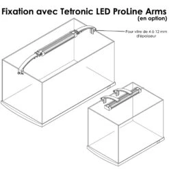 TETRA Tetronic LED Proline 580 Rampe D'éclairage LEDs 6000°K Pour Aquarium D'eau Douce Et Terrarium De 60 à 80 Cm -Aquarium Équipement contenu rampe tetronic fixation 4 3