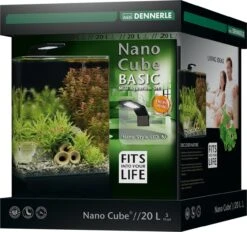 DENNERLE Nano Cube Basic 20 L Nano-aquarium 25 X 25 X 30 Cm Avec Filtration Et éclairage Style LED M