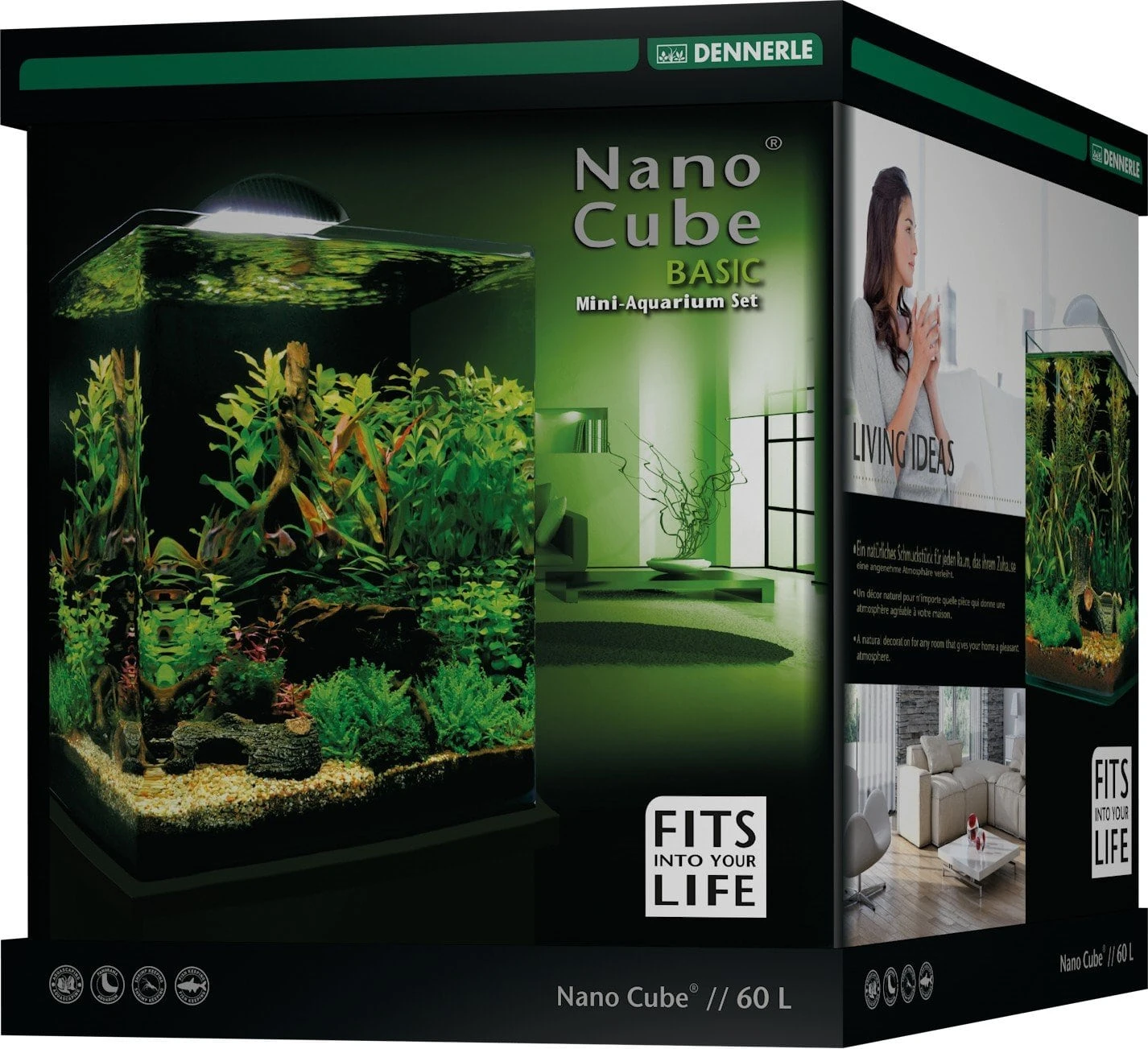 DENNERLE Nano Cube Basic 60 L Nano-aquarium 38 X 38 X 43 Cm Avec Filtration Et éclairage Style LED L 1 DENNERLE Nano Cube Basic 60 L Nano-aquarium 38 X 38 X 43 Cm Avec Filtration Et éclairage Style LED L