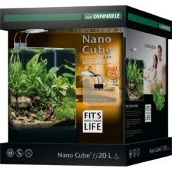 DENNERLE Nano Cube Complete+ 20 L Nano-aquarium 25 X 25 X 30 Cm Avec Substrat, Gravier, Filtration Et éclairage Power LED 5.0
