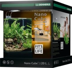 DENNERLE Nano Cube Complete+ 20 L Nano-aquarium 25 X 25 X 30 Cm Avec Substrat, Gravier, Filtration Et éclairage Style LED M