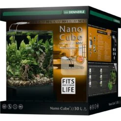 DENNERLE Nano Cube Complete+ 30 L Nano-aquarium 30 X 30 X 35 Cm Avec Substrat, Gravier, Filtration Et éclairage Power LED 5.0