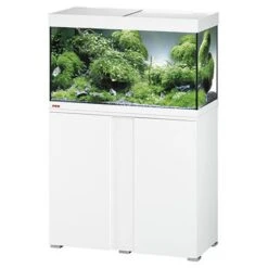 EHEIM Vivaline LED 126 L Ensemble Aquarium 80 Cm Avec Meuble Blanc, éclairage LEDs, Chauffage Et Filtre Interne BioPower 160