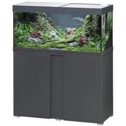 EHEIM Vivaline LED 180 L Ensemble Aquarium 100 Cm Avec Meuble Anthracite, éclairage LEDs, Chauffage Et Filtre Interne BioPower 200