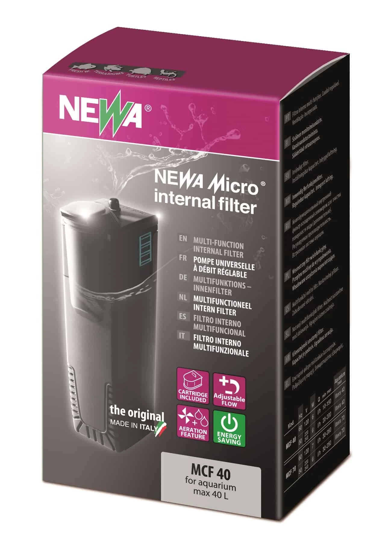 NEWA Micro MCF 40 Mini Filtre Interne Pour Nano Aquarium Jusqu'à 40 L 1 NEWA Micro MCF 40 Mini Filtre Interne Pour Nano Aquarium Jusqu'à 40 L