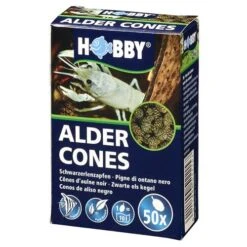 HOBBY Alder Cones Lot De 50 Cônes D'Aulnes Noir Pour Poissons Et Crevettes D'eau Douce