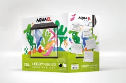AQUAEL Leddy Mini Creative Set 30 Blanc Aquarium équipé 12,6 L - Dimensions : 28 X 15 X 30 Cm -Aquarium Équipement leddy mini packaging 122982 122983 122984 122985 865