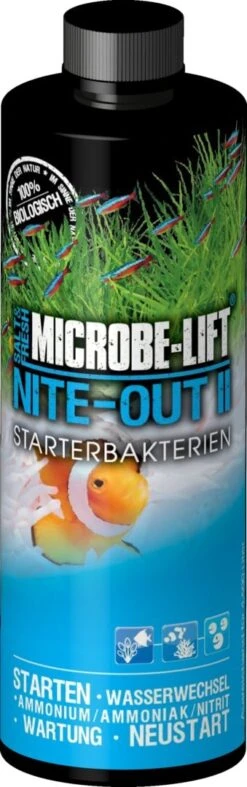 MICROBE-LIFT Nite-Out II 437 Ml Bactéries De Démarrage Pour Aquarium D'eau Douce Et D'eau De Mer
