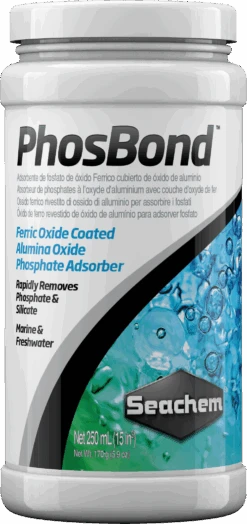 SEACHEM PhosBond 250 Ml élimine Les Phosphates Et Silicates En Aquarium D'eau Douce Et D'eau De Mer
