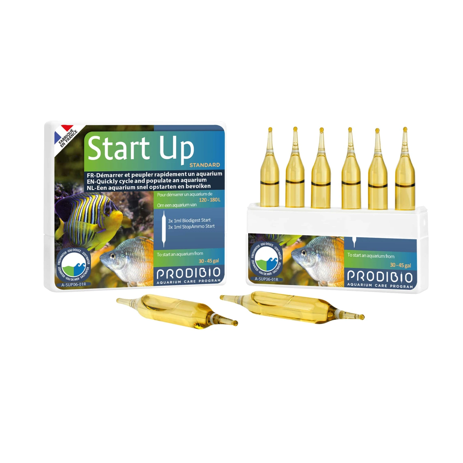 PRODIBIO Start Up 6 Ampoules Pour Un Démarrage Plus Rapide De Votre Aquarium. Pour Bac De 120 à 180 L 1 PRODIBIO Start Up 6 Ampoules Pour Un Démarrage Plus Rapide De Votre Aquarium. Pour Bac De 120 à 180 L