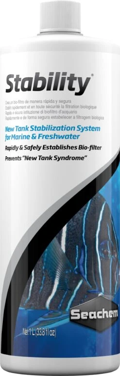 SEACHEM Stability 1 L Bactéries De Démarrage Et De Maintenance Pour Aquariums D'eau Douce Et D'eau De Mer