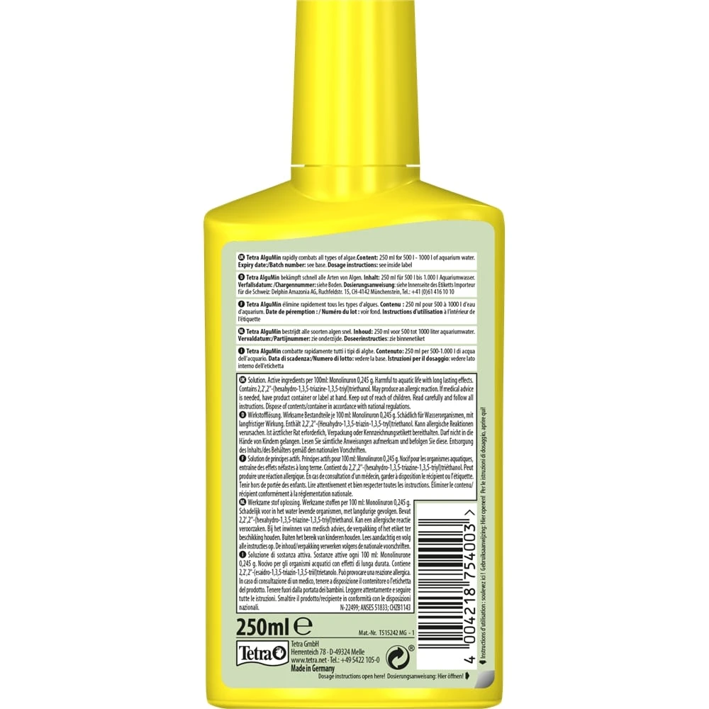 TETRA AlguMin 250 Ml élimine En Toute Simplicité Tous Les Mauvaises Algues De L'aquarium D'eau Douce 2 TETRA AlguMin 250 Ml élimine En Toute Simplicité Tous Les Mauvaises Algues De L'aquarium D'eau Douce – Image 2