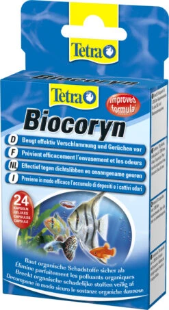 TETRA Biocoryn 12 Gellules Optimise L'élimination Biologique Des Substances Nocives Dans Les Aquariums D'eau Douce Et D'eau De Mer