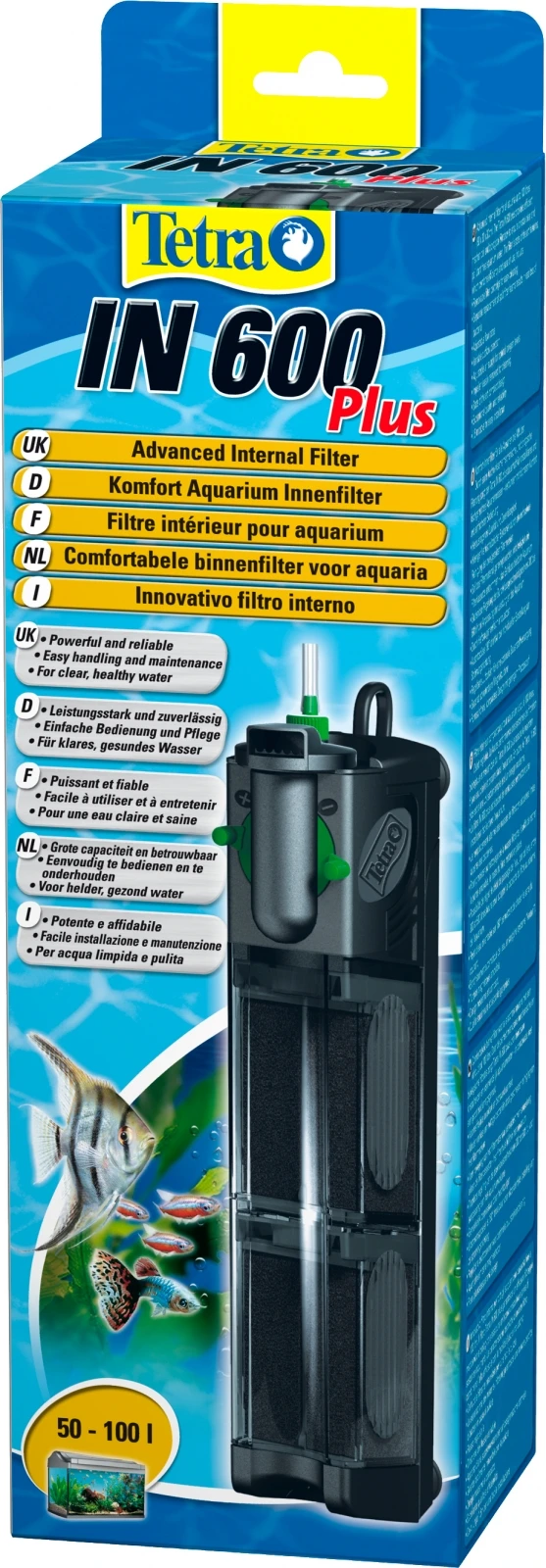 TETRA IN 600 Plus Filtre Interne Mécanique, Biologique Et Chimique Pour Aquarium De 50 à 100L 1 TETRA IN 600 Plus Filtre Interne Mécanique, Biologique Et Chimique Pour Aquarium De 50 à 100L