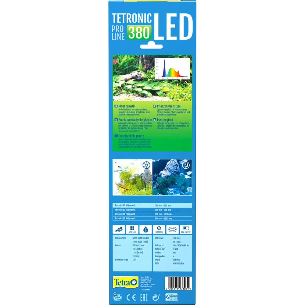 TETRA Tetronic LED Proline 380 Rampe D'éclairage LEDs 6000°K Pour Aquarium D'eau Douce Et Terrarium De 40 à 60 Cm 2 TETRA Tetronic LED Proline 380 Rampe D'éclairage LEDs 6000°K Pour Aquarium D'eau Douce Et Terrarium De 40 à 60 Cm – Image 2