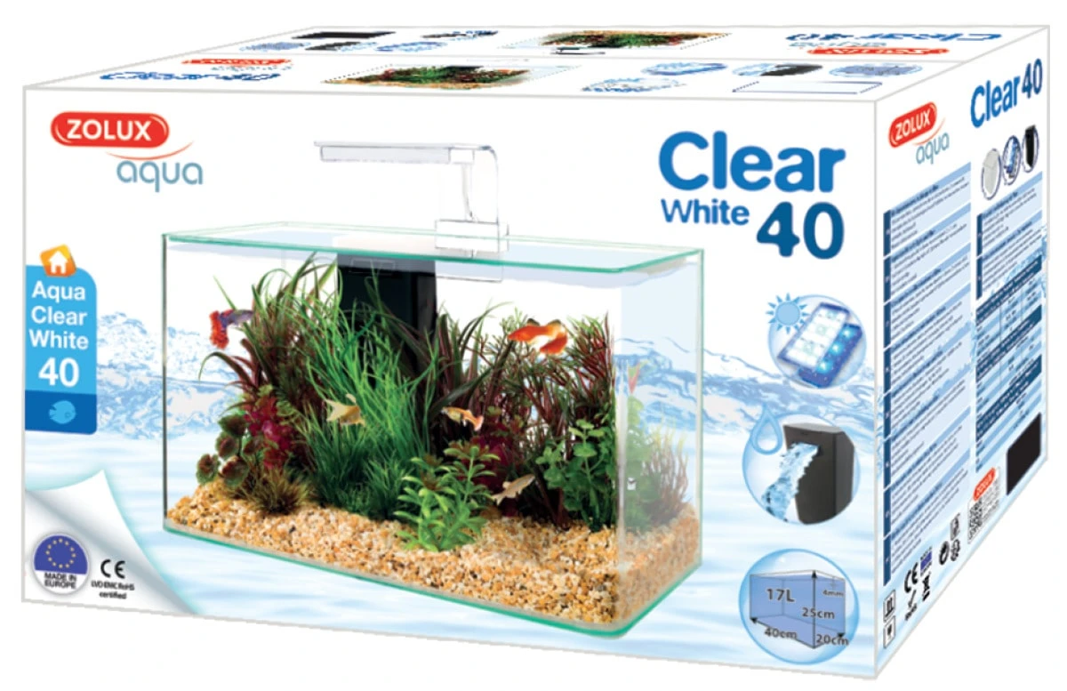 ZOLUX Aqua Clear 40 Blanc Aquarium 17 L Avec éclairage LEDs Et Filtre Interne 2 ZOLUX Aqua Clear 40 Blanc Aquarium 17 L Avec éclairage LEDs Et Filtre Interne – Image 2